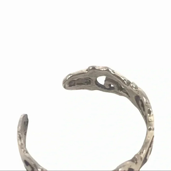 925 STAMPED STERLING SILVER WAVES IN THE WIND ADJUSTABLE TOE RING SIZE XS - Picture 3 of 13